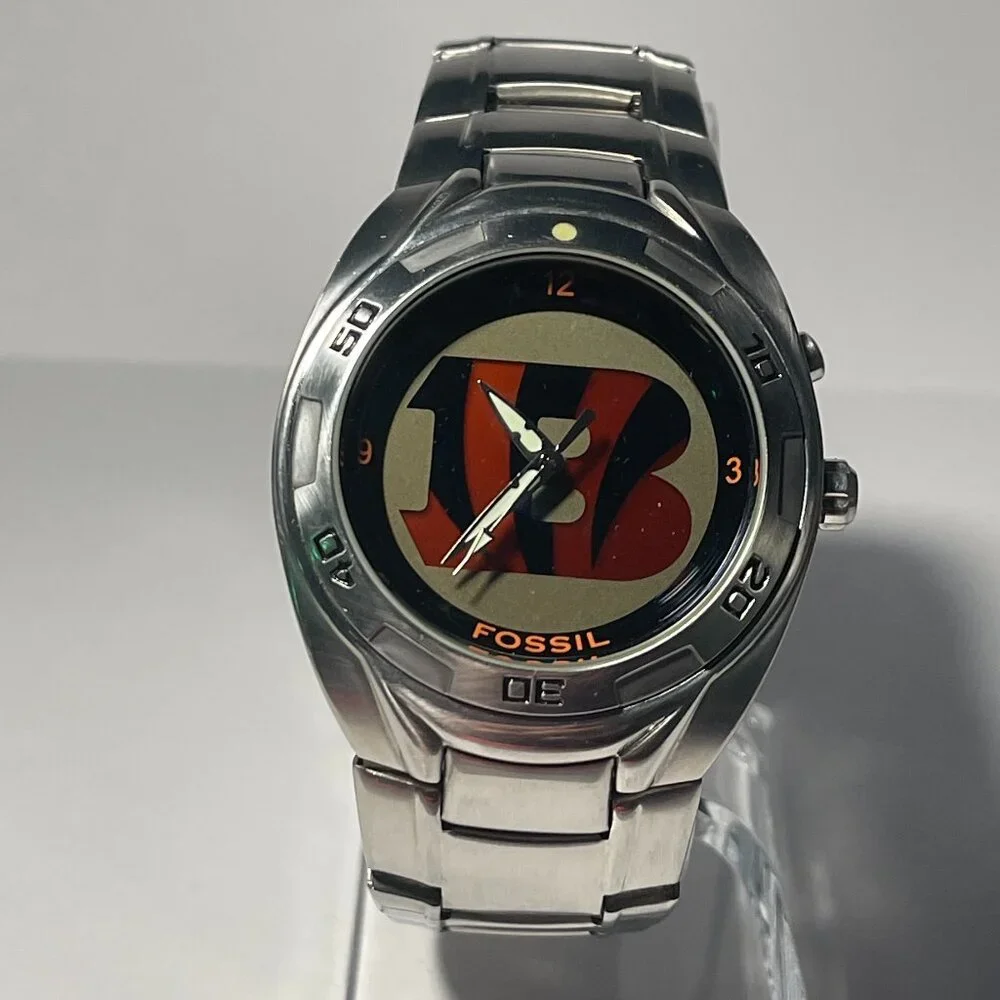 Cincinnati Bengals NFL Stainless-Steel Kaleido Watch by Fossil NEW (RARE)